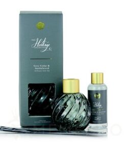 Darčeková sada sklenený difuzér GREY s náplňou GREY CEDAR & SANDALWOOD 150 ml