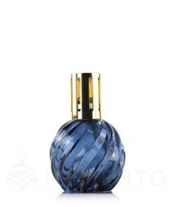 Velká katalytická lampa SPIRAL BLUE sklenená modrá