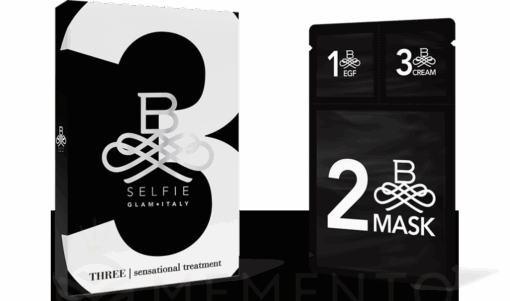 B-Selfie THREE – Sensational treatment: 3 v 1 maska ​​+ mini sérum + mini krém