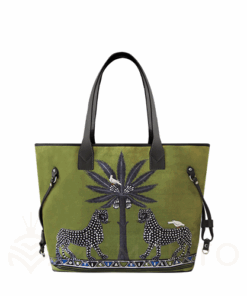 Velvet Tote Gattopardo Green