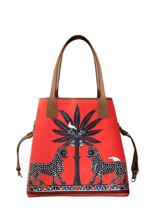 Velvet Tote Gattopardo Rosso - Image 2