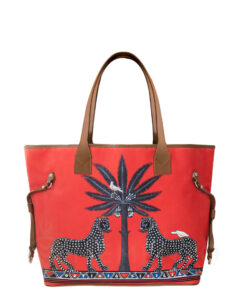 Velvet Tote Gattopardo Rosso