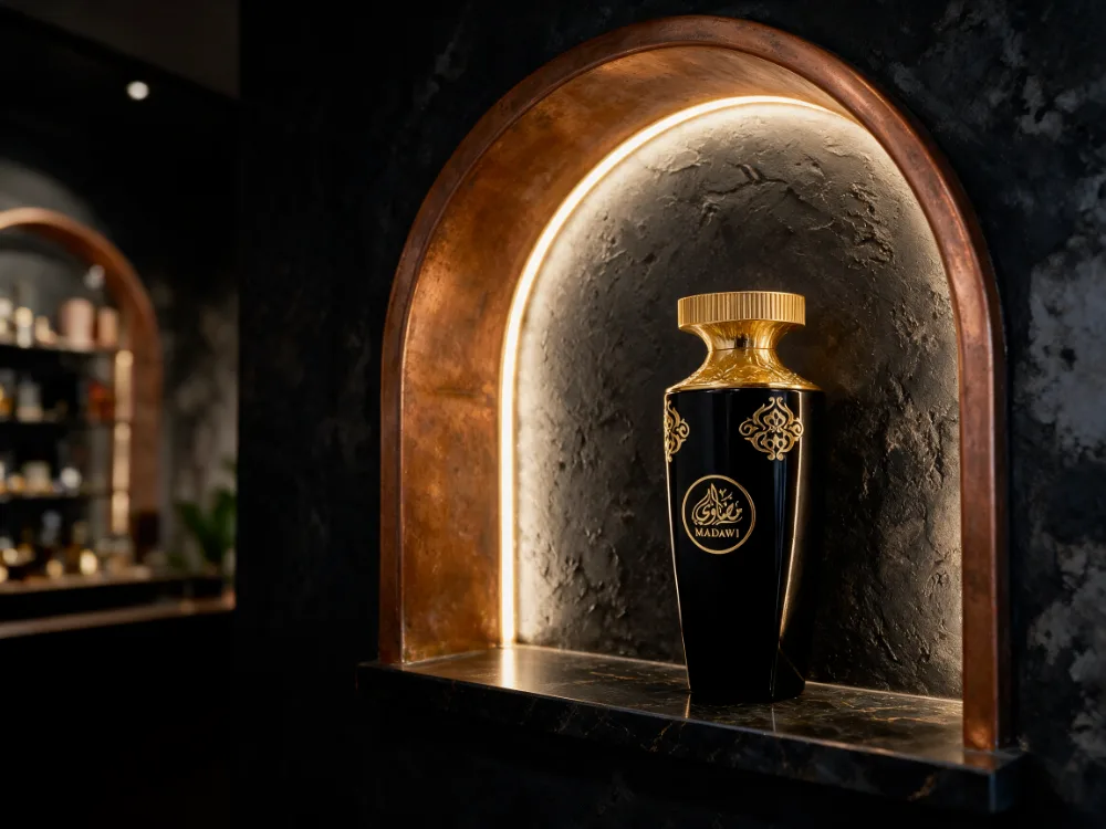 Dámsky parfum Madawi v medenom oblúku butiku Mementolux