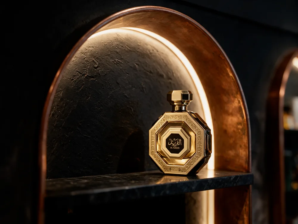 Pánsky parfum Al Fareed v medenom oblúku butiku Mementolux